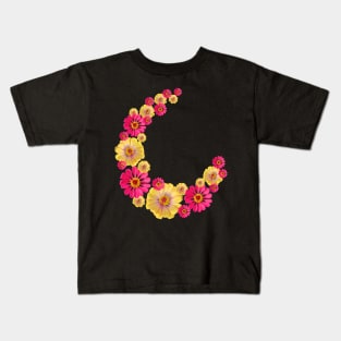 pink yellow zinnia, zinnias, flowers, blooms Kids T-Shirt